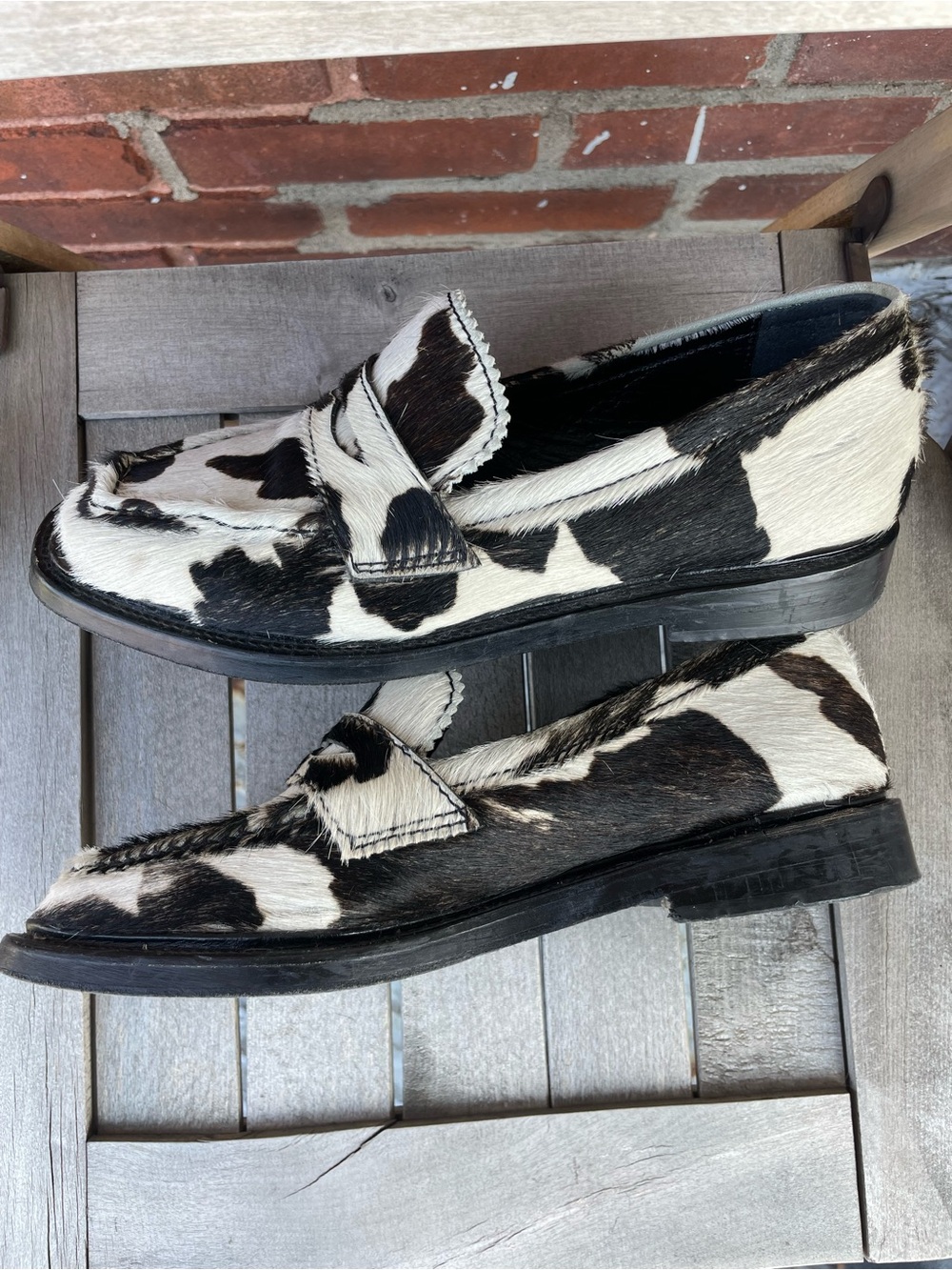 Cow print penny loafers - Picture 2 of 9